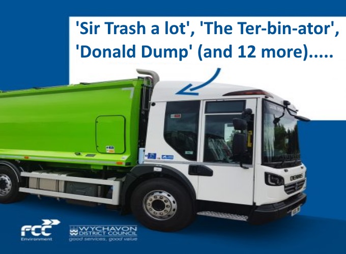 Revealed - the winning name suggestions for Wychavon's new fleet of bin lorries 